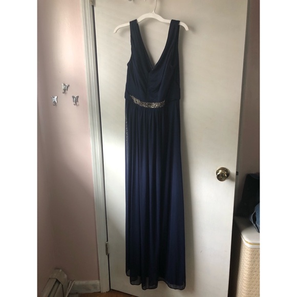 DAVID’S BRIDAL Beaded Waist Mesh Bridesmaid Dress - Picture 2 of 4